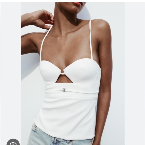 Zara White Strappy Bra Top | M - Picture 1 of 5